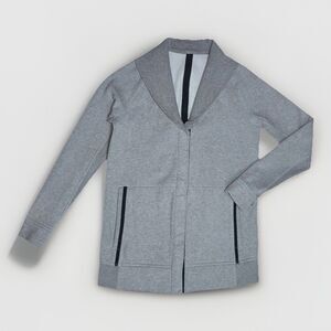 Lululemon Yin To My Yang Cardigan Sz 6 Gray High Collar Fleece
